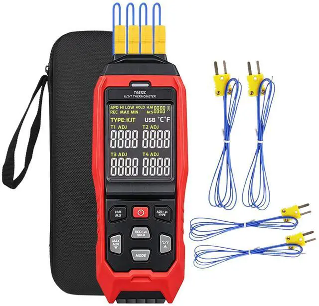 Main image of 4 Channel Thermocouple Thermometer K/J/T Type USB Data Logger with Alarm