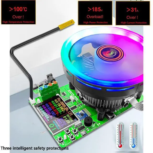 Alt view image 4 of 7 - DC Electronic Load Tester Battery Capacity Monitor USB Load Tester Color Screen Data Monitoring Discharge Charge Power Meter Supply Checker 180W 4 Working Modes(2.4 inch)