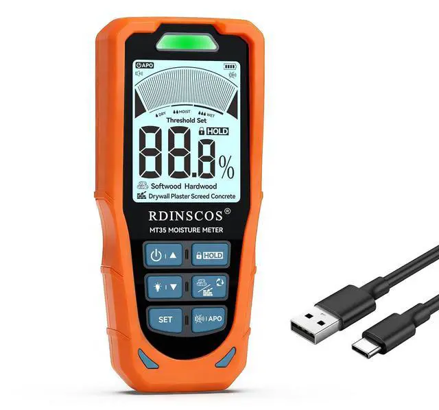 Main image of Pinless Moisture Meter, 6 Modes for Wood, Drywall, Concrete