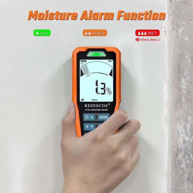 Alt view image 4 of 6 - Pinless Moisture Meter, 6 Modes for Wood, Drywall, Concrete