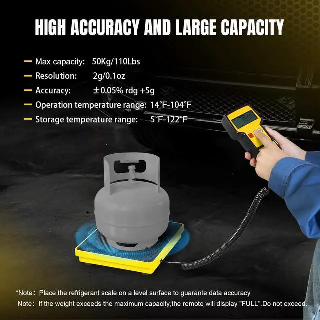 Alt view image 3 of 7 - Refrigerant Scale 110 LBS HVAC Freon Scale High Precision Electronic Refrigerant Charging Weight Scale with Portable Case for Recovery Tanks