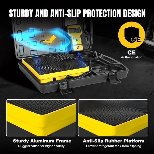 Alt view image 4 of 7 - Refrigerant Scale 110 LBS HVAC Freon Scale High Precision Electronic Refrigerant Charging Weight Scale with Portable Case for Recovery Tanks