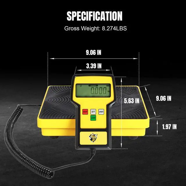 Alt view image 7 of 7 - Refrigerant Scale 110 LBS HVAC Freon Scale High Precision Electronic Refrigerant Charging Weight Scale with Portable Case for Recovery Tanks