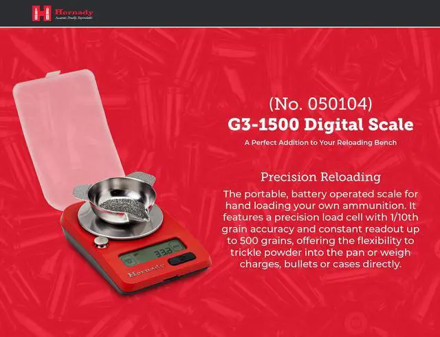 Alt view image 2 of 7 - G3-1500 Electronic Scale, 050104 - Portable Battery Operated Digital Pocket Scale to Weigh Bullets, Cases, Trickle Powder & More Up to 1500 Grain Capacity with 0.1 Accuracy & Reliable Results