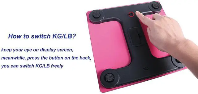 Alt view image 4 of 6 - Scale for Body Weight, Digital Bathroom Scale, Weight Scales for People,Body Scale,Pink,Max:400LB/180KG,2 Weighing Units: LB/KG