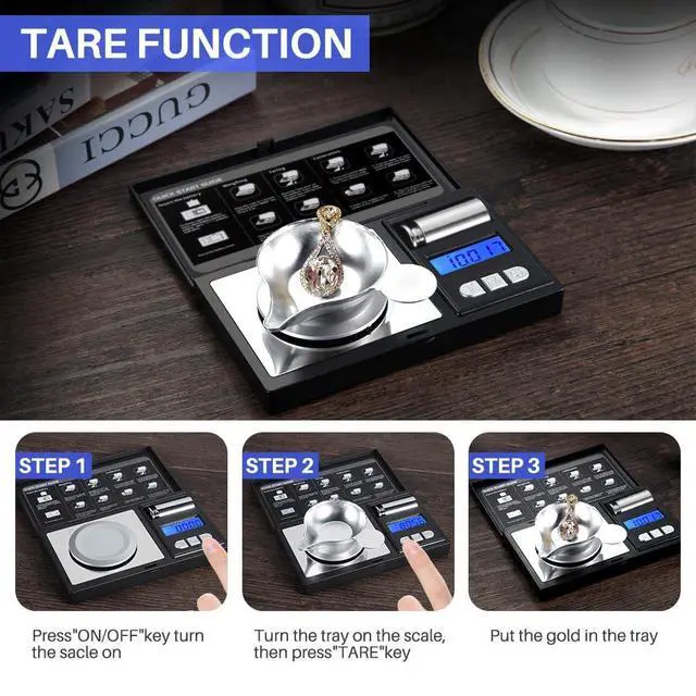 Alt view image 3 of 7 - Digital Milligram Scale, 50g/0.001g Powder Scale with Cal Weight