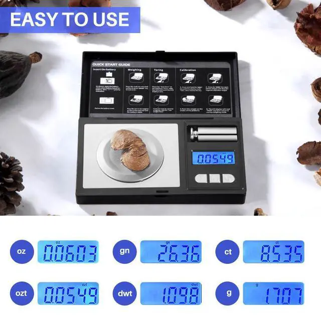Alt view image 5 of 7 - Digital Milligram Scale, 50g/0.001g Powder Scale with Cal Weight
