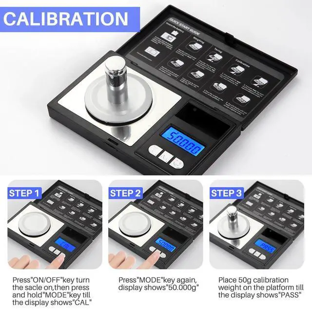 Alt view image 6 of 7 - Digital Milligram Scale, 50g/0.001g Powder Scale with Cal Weight