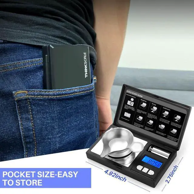 Alt view image 7 of 7 - Digital Milligram Scale, 50g/0.001g Powder Scale with Cal Weight