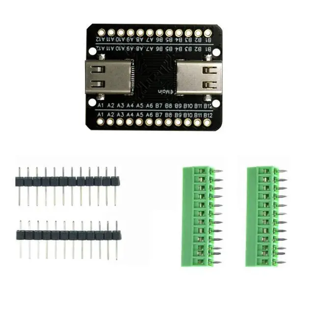 Alt view image 5 of 5 - USB 3.1 Type C Female to Female Pass Through Adapter Breakout Board 24 Pin for Date Line Wire Cable Transfer Extension
