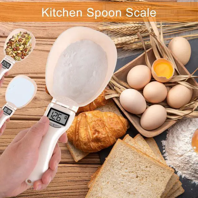 Alt view image 2 of 7 - Digital Measuring Spoon, Weighing Food Measuring Scoop Scale, LCD Electronic Food Scale for Kitchen Gadget, Baking Cooking Coffee, Pet Dog Cat Food, 800g/1g High Precision Grams Measuring Cup Gifts