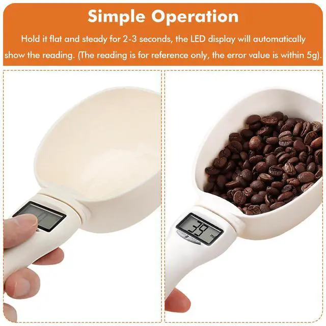 Alt view image 4 of 7 - 2pcs Digital Measuring Spoon Scale,Electronic Measuring Spoon 800g/0.1g High Precision with Screen,Adjustable Measuring Spoon for Cooking, Pet Food,Daily Meals