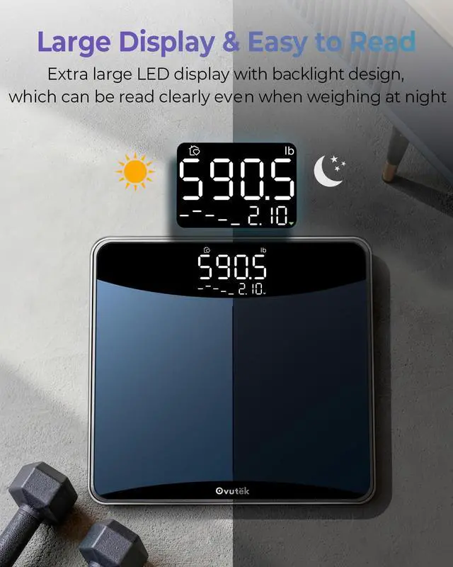 Alt view image 6 of 7 - 600lb Scale for Body Weight with Weight Trends, High Accurate Weight Scale with Extra-High Capacity Large Display, Premium Digital Scales for Body Weight, Family, Pet
