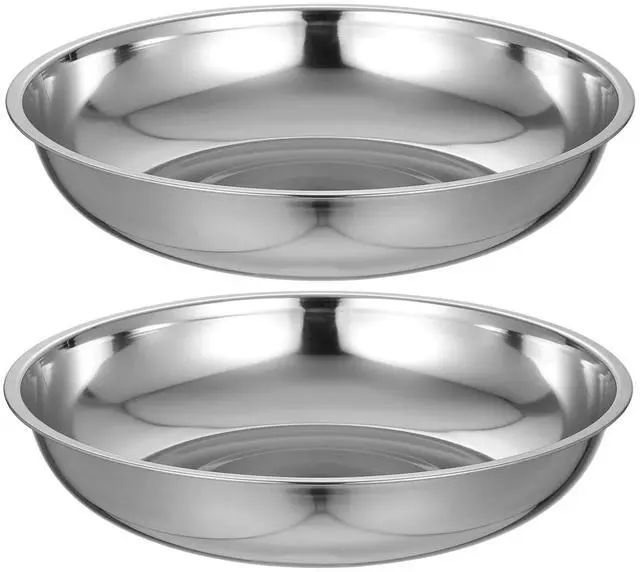 Main image of 2pcs Stainless Steel Electronic Scale Tray for Accurate Weighing 25cm Food Weighing Bowl for Cooking and Baking Suitable for Kitchen and Laboratory Use