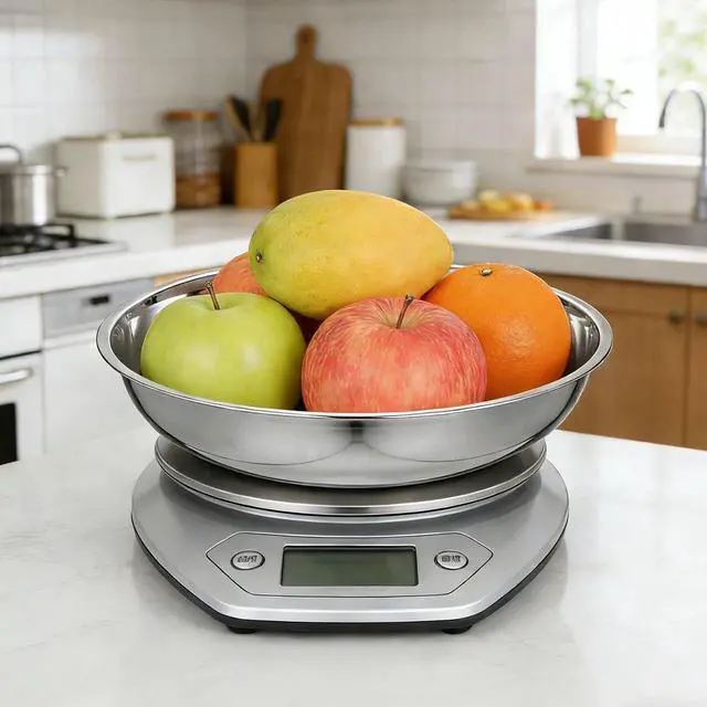 Alt view image 2 of 7 - 2pcs Stainless Steel Electronic Scale Tray for Accurate Weighing 25cm Food Weighing Bowl for Cooking and Baking Suitable for Kitchen and Laboratory Use