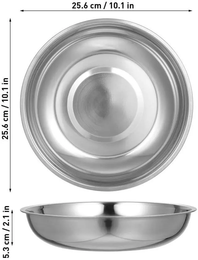 Alt view image 5 of 7 - 2pcs Stainless Steel Electronic Scale Tray for Accurate Weighing 25cm Food Weighing Bowl for Cooking and Baking Suitable for Kitchen and Laboratory Use
