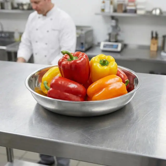 Alt view image 6 of 7 - 2pcs Stainless Steel Electronic Scale Tray for Accurate Weighing 25cm Food Weighing Bowl for Cooking and Baking Suitable for Kitchen and Laboratory Use