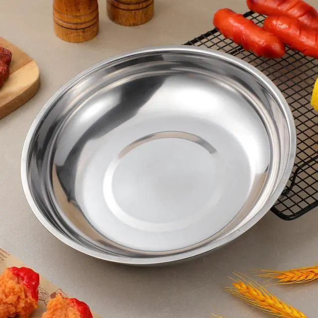 Alt view image 7 of 7 - 2pcs Stainless Steel Electronic Scale Tray for Accurate Weighing 25cm Food Weighing Bowl for Cooking and Baking Suitable for Kitchen and Laboratory Use