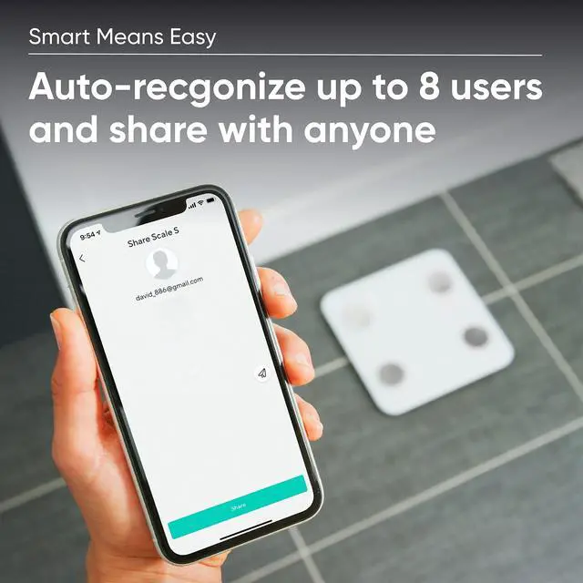 Alt view image 4 of 6 - Scale S Smart Body Weight Bathroom Scale