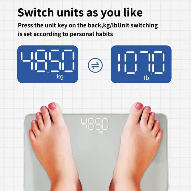 Alt view image 3 of 3 - Travel Scale for Body Weight, Small Portable Body Weight Scales Digital Bathroom Mirror Scale Mini Electronic Scale for Personal Health, Body Tape Measure Included (Battery)