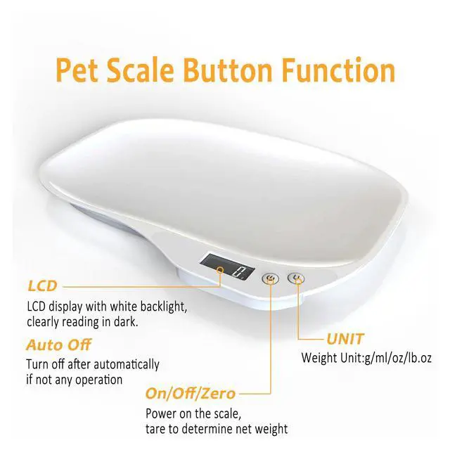 Alt view image 3 of 7 - Small Animal Digital Scale, 14" x 10" Pet Weighing Scale Max 33lbs