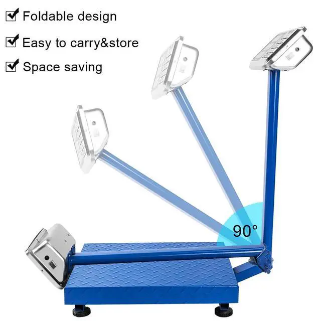 Alt view image 2 of 7 - Electronic Platform Scale,660lbs Weight Digital Floor Heavy Duty Folding Postal Scales,Stainless Steel High-Definition LCD Display for Luggage Package Price Computing Postal Shipping Mailing