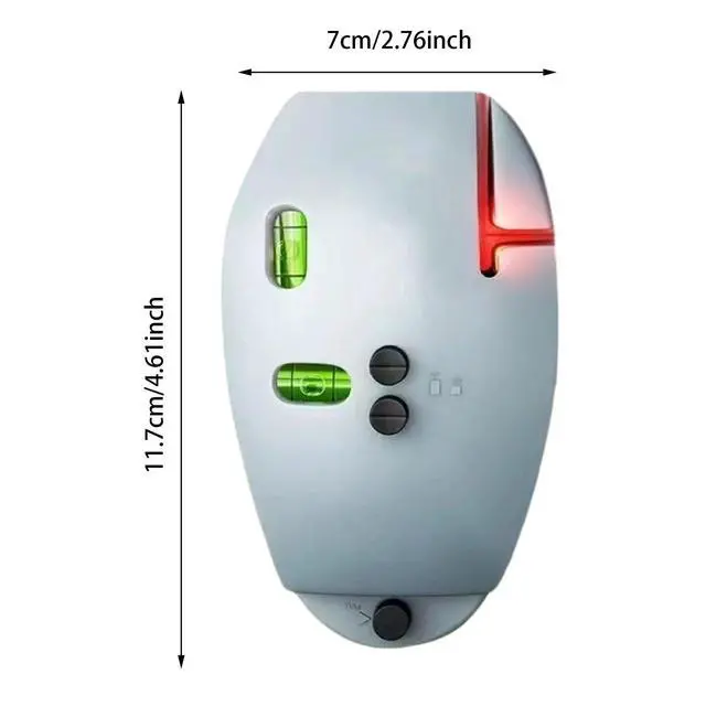 Alt view image 3 of 4 - 90 Degree Electronic Red Light Scale, Reds Light Level Green Lights Level Positioning LightsS, Self-leveling Line, Vertical Mouse Levels Infrared Horizontal (Grey)