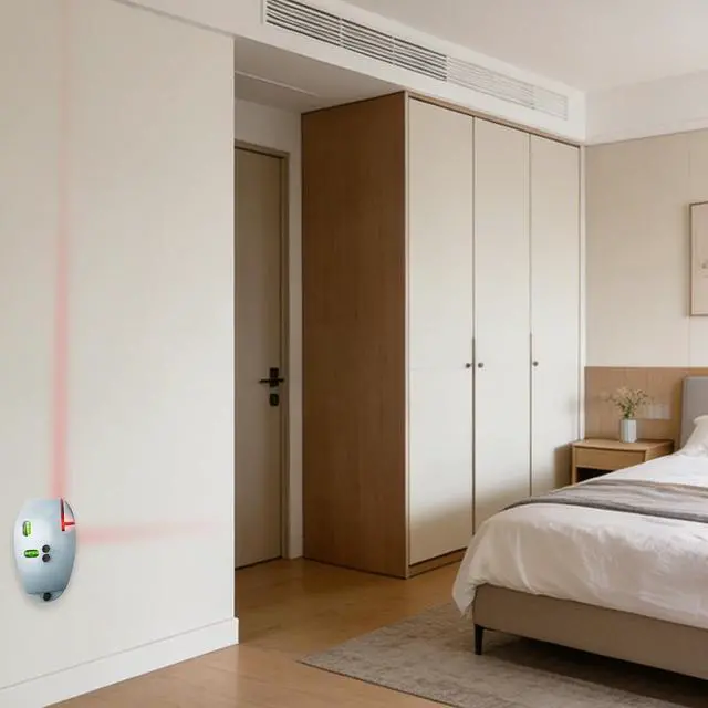 Alt view image 4 of 4 - 90 Degree Electronic Red Light Scale, Reds Light Level Green Lights Level Positioning LightsS, Self-leveling Line, Vertical Mouse Levels Infrared Horizontal (Grey)