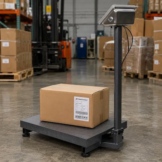 Alt view image 3 of 7 - 700LB Weight Computing Postal Scale Digital Floor Large Platform Warehouse Shipping LB Price Calculator Luggage Package Shipping Mailing Postal Scale with Accurate LB/KG Foldable