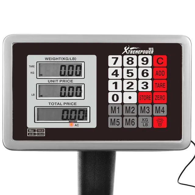 Alt view image 5 of 7 - 700LB Weight Computing Postal Scale Digital Floor Large Platform Warehouse Shipping LB Price Calculator Luggage Package Shipping Mailing Postal Scale with Accurate LB/KG Foldable