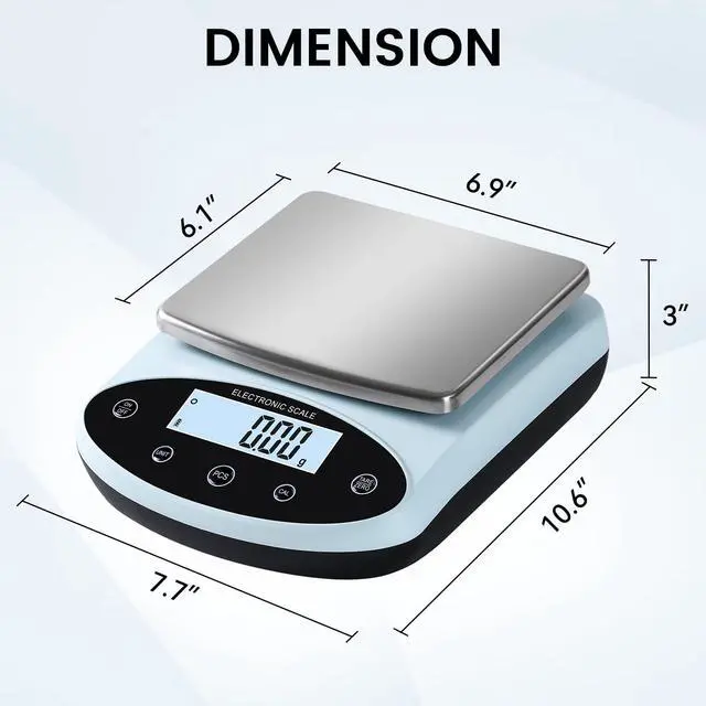 Alt view image 2 of 7 - Analytical Balance 5000g x 0.01g Digital Gram Scale 0.01g Accuracy Precision Lab Scale 13 Unit High Precision Digital Scale for Laboratory, Jewelry Weighing