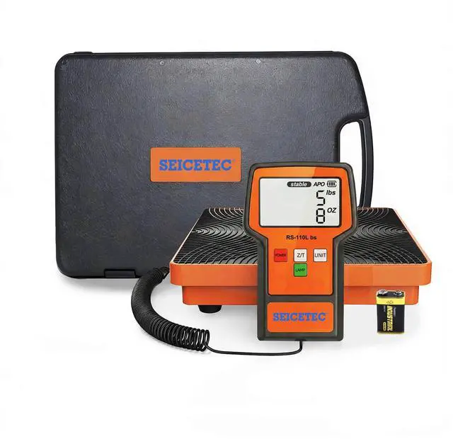 Main image of Refrigerant Scale 110 LBS, ±0.05% High Accuracy Freon Scale, 9"×9" Aluminum Platform, Electronic HVAC Refrigerant Charging Weight Scale for All Recovery Tanks, Portable Case, Battery Included