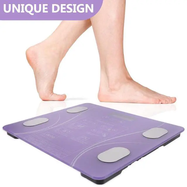 Alt view image 3 of 7 - Household Intelligent Body Fat Scale Digital Weight Scale Battery-Free Design Precise Led Display for Home Use 11.41X10.23X0.78In