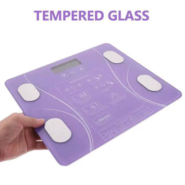 Alt view image 4 of 7 - Household Intelligent Body Fat Scale Digital Weight Scale Battery-Free Design Precise Led Display for Home Use 11.41X10.23X0.78In