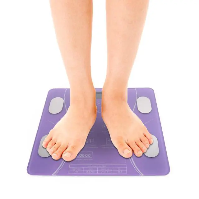 Alt view image 6 of 7 - Household Intelligent Body Fat Scale Digital Weight Scale Battery-Free Design Precise Led Display for Home Use 11.41X10.23X0.78In
