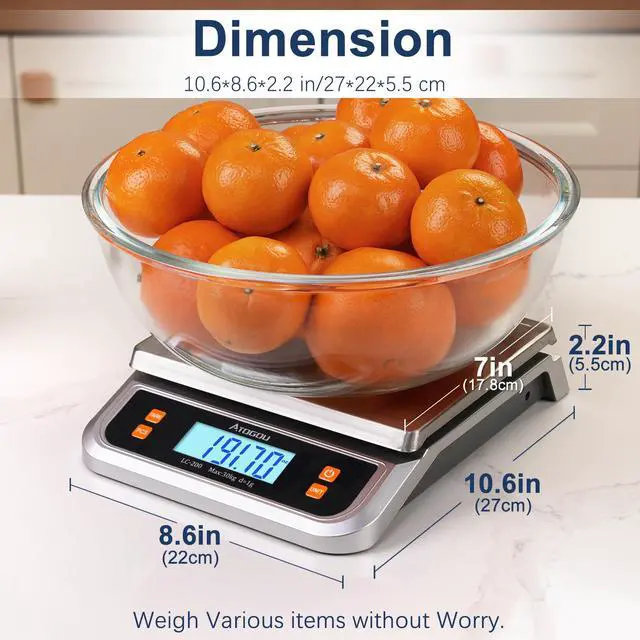 Alt view image 5 of 6 - 88lb Food Scale, Commercial Kitchen Scale Plug-in Usable