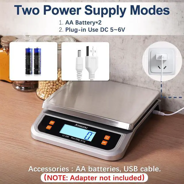 Alt view image 4 of 6 - 88lb Food Scale, Commercial Kitchen Scale Plug-in Usable