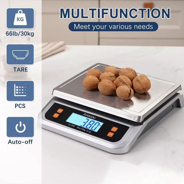 Alt view image 6 of 6 - 88lb Food Scale, Commercial Kitchen Scale Plug-in Usable