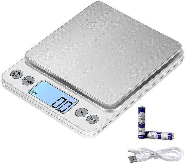 Main image of Upgraded Larger Size Digital Food Scale Weight Grams and OZ, 5kg/0.1g Kitchen Scale for Cooking Baking, High Precision Electronic Scale with LCD Display
