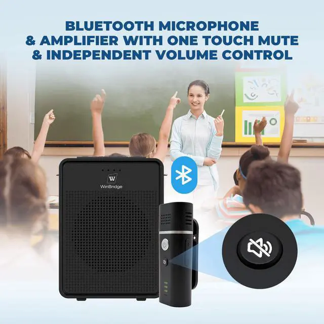 Alt view image 5 of 7 - Wireless Voice Amplifier with Bluetooth Lavalier Microphone B006