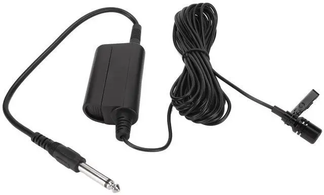 Main image of Lavalier Lapel Microphone, Omnidirectional Condenser Mic, 6.35MM Jack, Mini Metal Clip, for Playing Guitars, Saxophones, Trumpets, Violins, 16.4ft