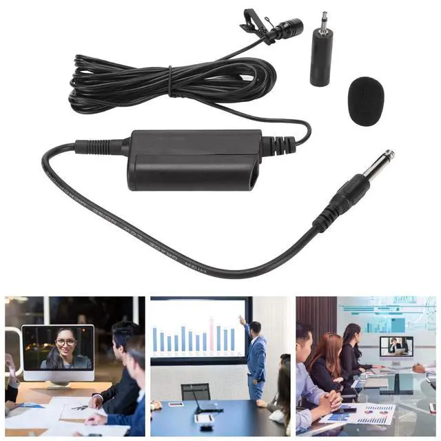 Alt view image 5 of 7 - Lavalier Lapel Microphone, Omnidirectional Condenser Mic, 6.35MM Jack, Mini Metal Clip, for Playing Guitars, Saxophones, Trumpets, Violins, 16.4ft