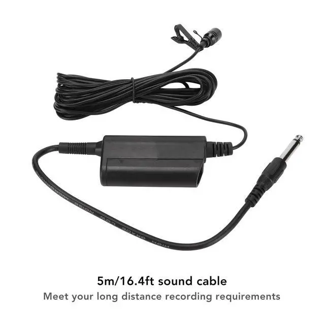 Alt view image 6 of 7 - Lavalier Lapel Microphone, Omnidirectional Condenser Mic, 6.35MM Jack, Mini Metal Clip, for Playing Guitars, Saxophones, Trumpets, Violins, 16.4ft