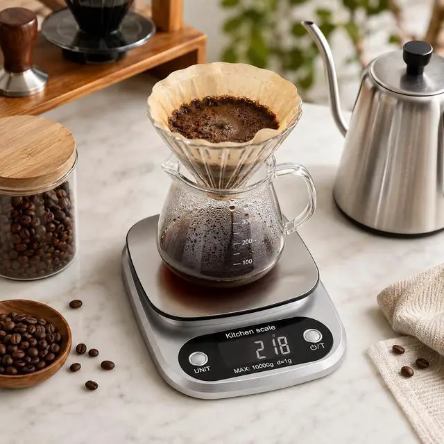 Alt view image 6 of 7 - Digital Kitchen Scale for Cooking & Baking, Compact Food Scale with Digital Display, Unit Conversion, Tare Function, Lightweight Design for Home Cooks, Diet Trackers, Meal Prep