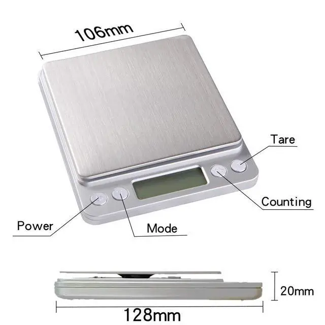 Alt view image 3 of 6 - LCD Digital Scale 3kg 0.1g Electronic Weighing Scale Mini Precision Grams Weight Balance Scale for Kitchen