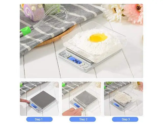 Alt view image 6 of 6 - LCD Digital Scale 3kg 0.1g Electronic Weighing Scale Mini Precision Grams Weight Balance Scale for Kitchen