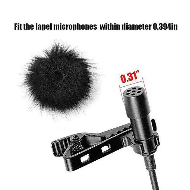 Alt view image 4 of 7 - Microphone Lapel Dead Cat Windscreen, Lapel Mic Windscreen Muff, Furry Windscreen Dead Cat Outdoor Comaptible with Lavalier Microphones 5Pack