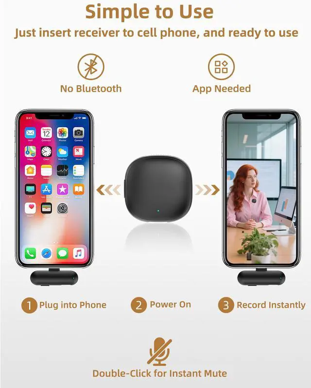 Alt view image 4 of 7 - Wireless Lavalier Microphones for iPhone 17 with AI Noise Filter
