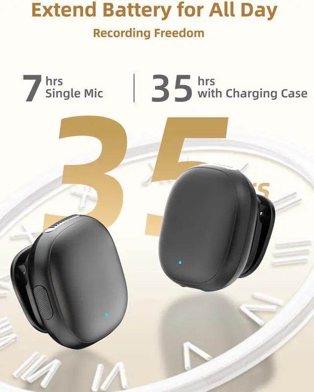 Alt view image 5 of 7 - Wireless Lavalier Microphones for iPhone 17 with AI Noise Filter