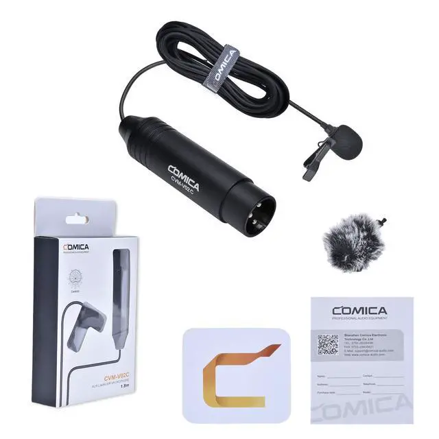 Alt view image 7 of 7 - V02C Cardioid XLR Lavalier Microphone for Camcorder, Zoom Recorder